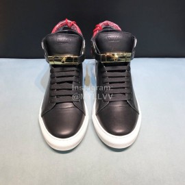 Buscemi Classic Calf Leather High Top Sneakers For Men Black