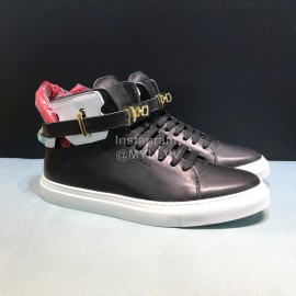 Buscemi Classic Calf Leather High Top Sneakers For Men Black