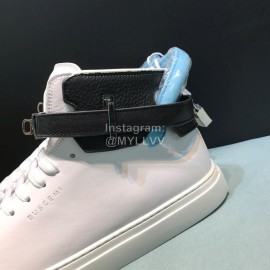 Buscemi Classic Calf Leather High Top Sneakers For Men White