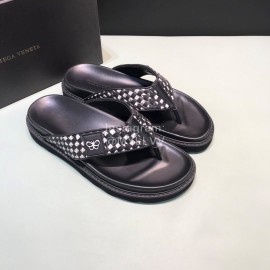 Bottega Veneta Woven Cowhide Flip Flops For Men