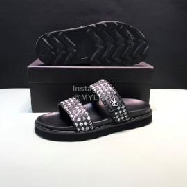 Bottega Veneta Black Woven Cowhide Slippers For Men