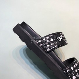 Bottega Veneta Black Woven Cowhide Slippers For Men