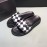 Bottega Veneta Light Plaid Calf Leather Slippers For Men Black