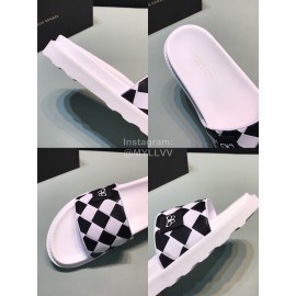 Bottega Veneta Light Plaid Calf Leather Slippers For Men White