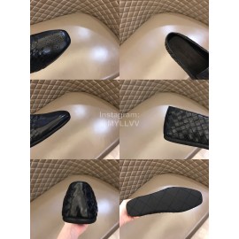 Bottega Veneta Black Woven Calf Leather Shoes For Men 