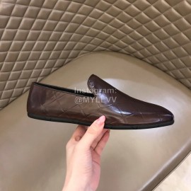 Bottega Veneta Embossed Calf Leather Shoes For Men Coffee