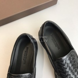 Bottega Veneta Black Woven Calf Leather Casual Shoes For Men 