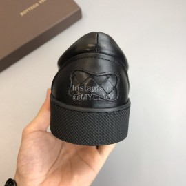 Bottega Veneta Black Woven Calf Leather Casual Shoes For Men 