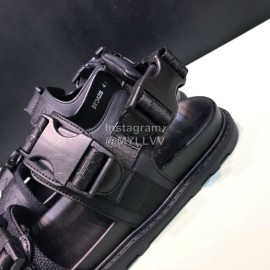 Bottega Veneta Black Leather Webbing Sandals For Men 