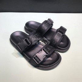 Bottega Veneta Black Leather Webbing Slippers For Men 