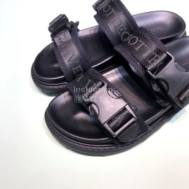 Bottega Veneta Black Leather Webbing Slippers For Men 