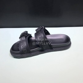Bottega Veneta Black Leather Webbing Slippers For Men 