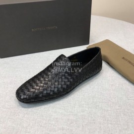Bottega Veneta Fashion Calf Leather Woven Shoes For Men Black