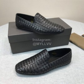 Bottega Veneta Fashion Calf Leather Woven Shoes For Men Black