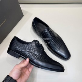 Bottega Veneta New Woven Calf Leather Lace Up Shoes For Men