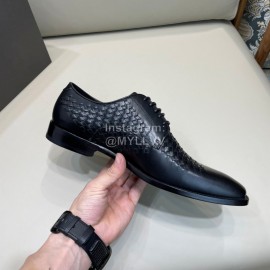 Bottega Veneta New Woven Calf Leather Lace Up Shoes For Men