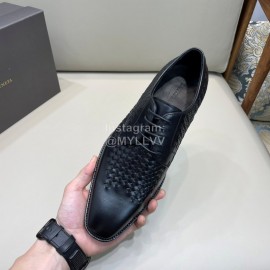 Bottega Veneta New Woven Calf Leather Lace Up Shoes For Men