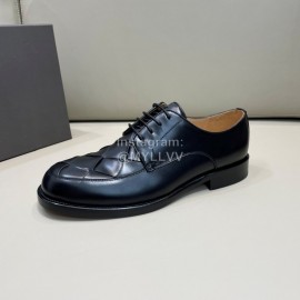 Bottega Veneta New Woven Calf Leather Lace Up Shoes For Men Black