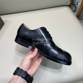 Bottega Veneta Woven Calf Leather Lace Up Shoes For Men