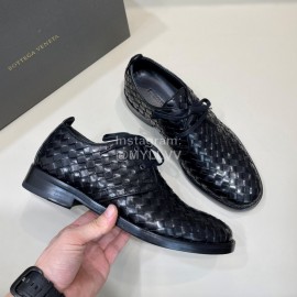 Bottega Veneta New Woven Cowhide Lace Up Shoes For Men