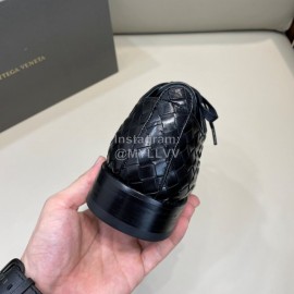 Bottega Veneta New Woven Cowhide Lace Up Shoes For Men