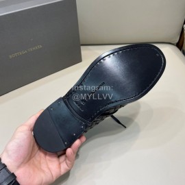 Bottega Veneta New Woven Cowhide Lace Up Shoes For Men