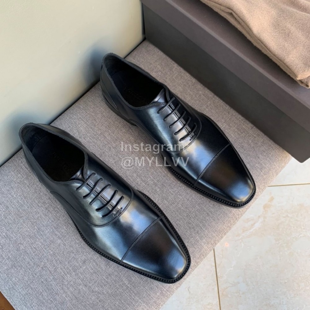 Bottega Veneta New Black Cowhide Lace Up Casual Shoes For Men 