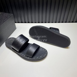 Bottega Veneta Black Embossed Calf Leather Slippers For Men