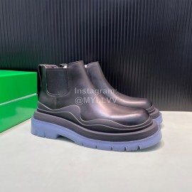 Bottega Veneta Fashion Cowhide Thick Soled Short Chelsea Boots Purple