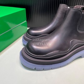 Bottega Veneta Fashion Cowhide Thick Soled Short Chelsea Boots Purple