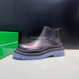 Bottega Veneta Fashion Cowhide Thick Soled Short Chelsea Boots Purple