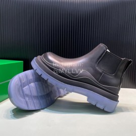 Bottega Veneta Fashion Cowhide Thick Soled Short Chelsea Boots Purple