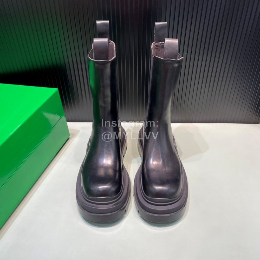 Bottega Veneta Fashion Cowhide Thick Soled Chelsea Boots Black