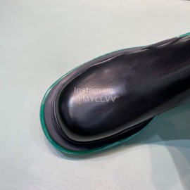 Bottega Veneta Fashion Cowhide Thick Soled Chelsea Boots Green