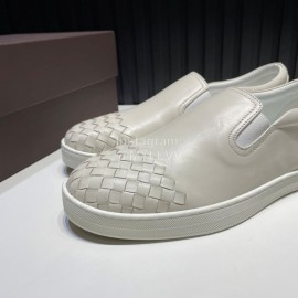 Bottega Veneta New Woven Leather Casual Shoes For Men White