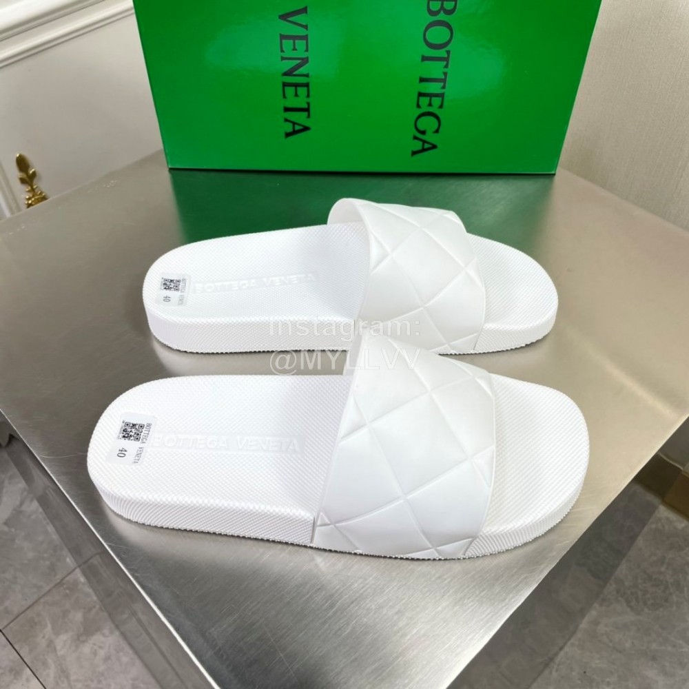 Bottega Veneta Summer Plaid Slippers For Men And Women White