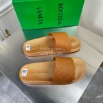 Bottega Veneta Summer Plaid Slippers For Men And Women Brown