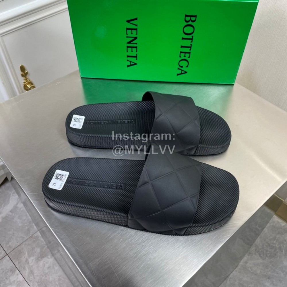 Bottega Veneta Summer Plaid Slippers For Men And Women Black