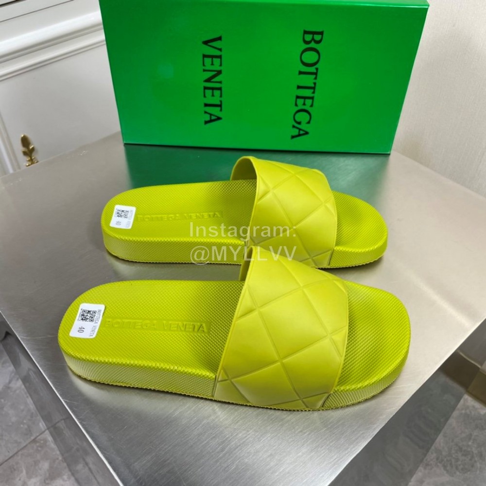 Bottega Veneta Summer Plaid Slippers For Men And Women Green