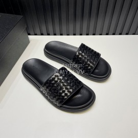 Bottega Veneta Woven Leather Embroidery Logo Slippers For Men 