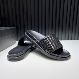 Bottega Veneta Woven Leather Embroidery Logo Slippers For Men 