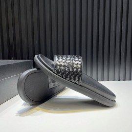 Bottega Veneta Woven Leather Embroidery Logo Slippers For Men 