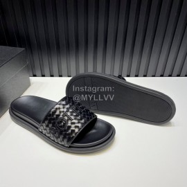 Bottega Veneta Woven Leather Embroidery Logo Slippers For Men 