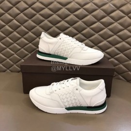 Bottega Veneta Woven Leather Casual Shoes For Men White