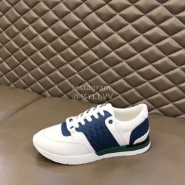 Bottega Veneta Woven Leather Casual Shoes For Men Blue