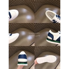 Bottega Veneta Woven Leather Casual Shoes For Men Blue