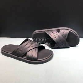 Bottega Veneta Woven Leather Cross Slippers For Men Black