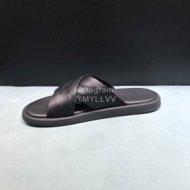 Bottega Veneta Woven Leather Cross Slippers For Men Black
