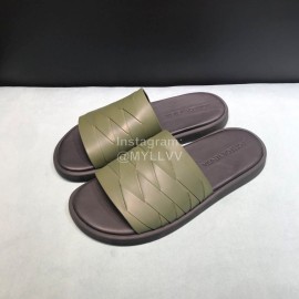 Bottega Veneta Woven Leather Slippers For Men Green