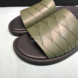 Bottega Veneta Woven Leather Slippers For Men Green